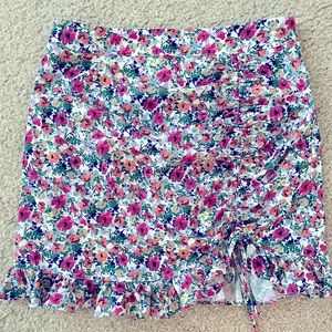 Multicolored pink floral mini skirt size medium